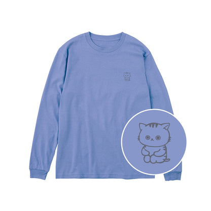 ねっこ ユニセックス長袖Tシャツ 463_ダスティブルー