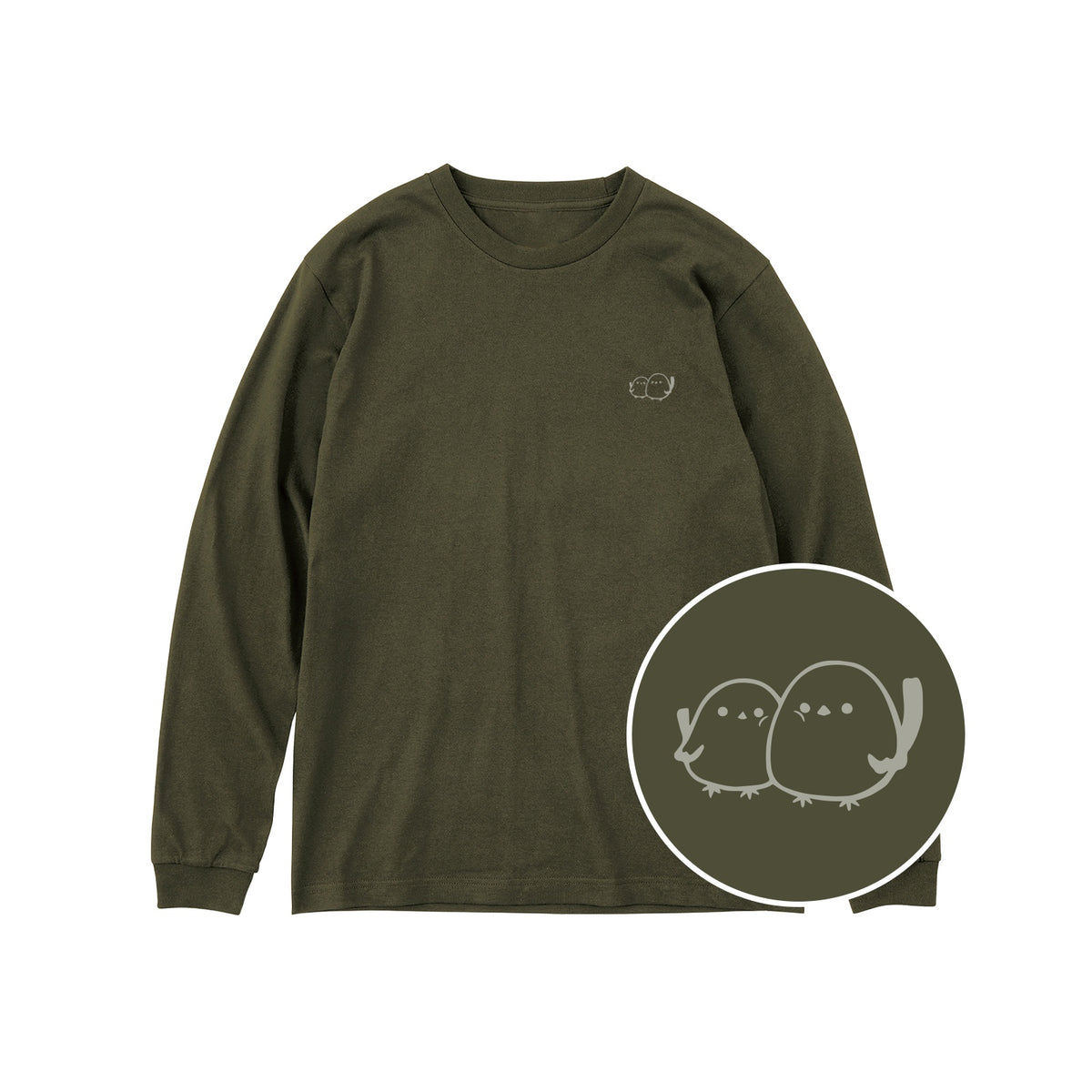 しまえなが ユニセックス長袖Tシャツ 037_アーミーグリーン