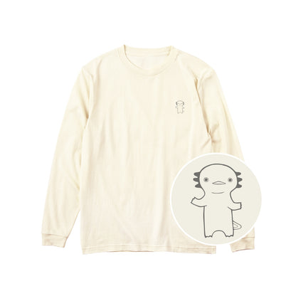 うぱーん ユニセックス長袖Tシャツ 073_アイボリー