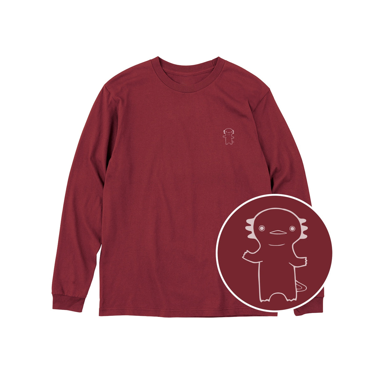 うぱーん ユニセックス長袖Tシャツ 112_バーガンディ