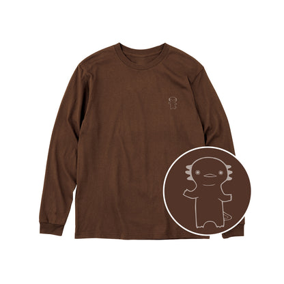 うぱーん ユニセックス長袖Tシャツ 453_ダークブラウン