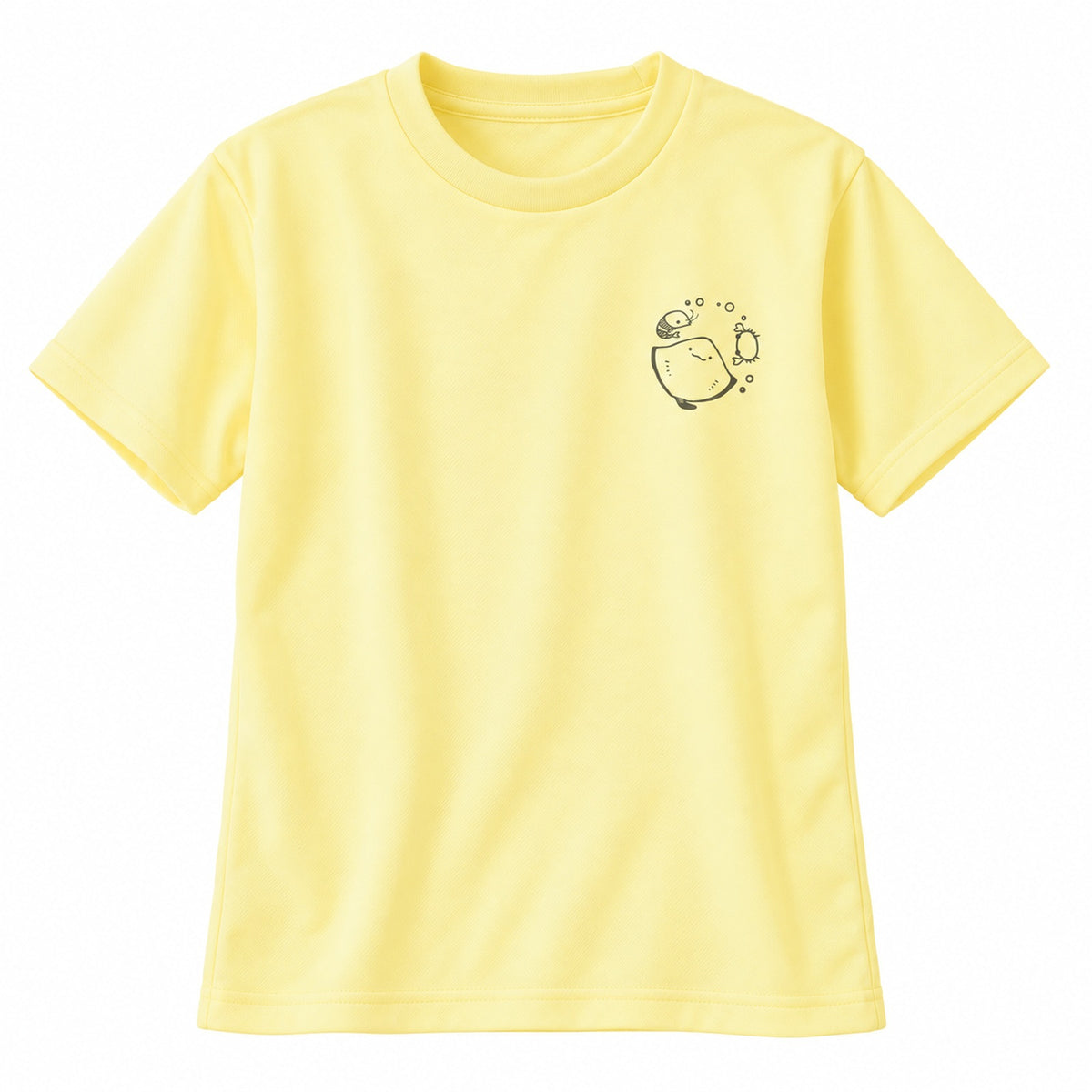 えいみょん キッズドライTシャツ 134_ライトイエロー