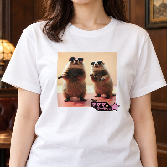 マーモット イラストTシャツ｜もぐもぐ、マーモット。