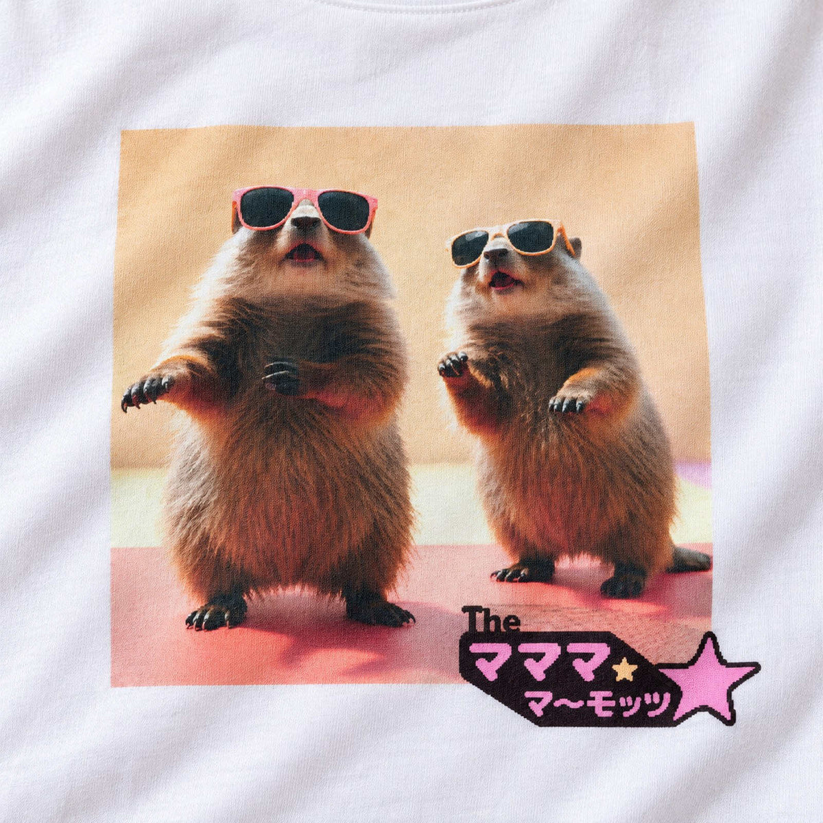 マーモット イラストTシャツ｜もぐもぐ、マーモット。