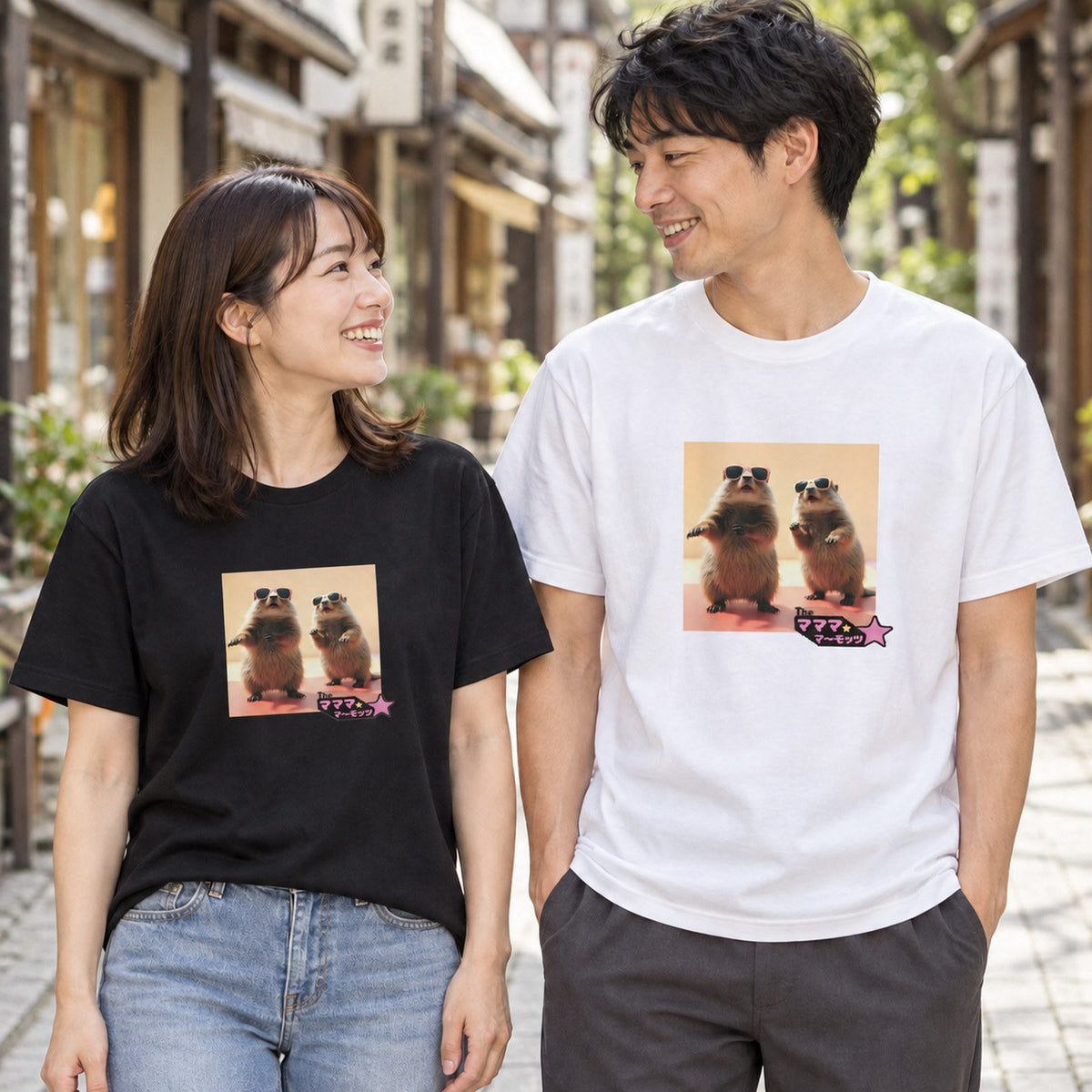 マーモット イラストTシャツ｜もぐもぐ、マーモット。