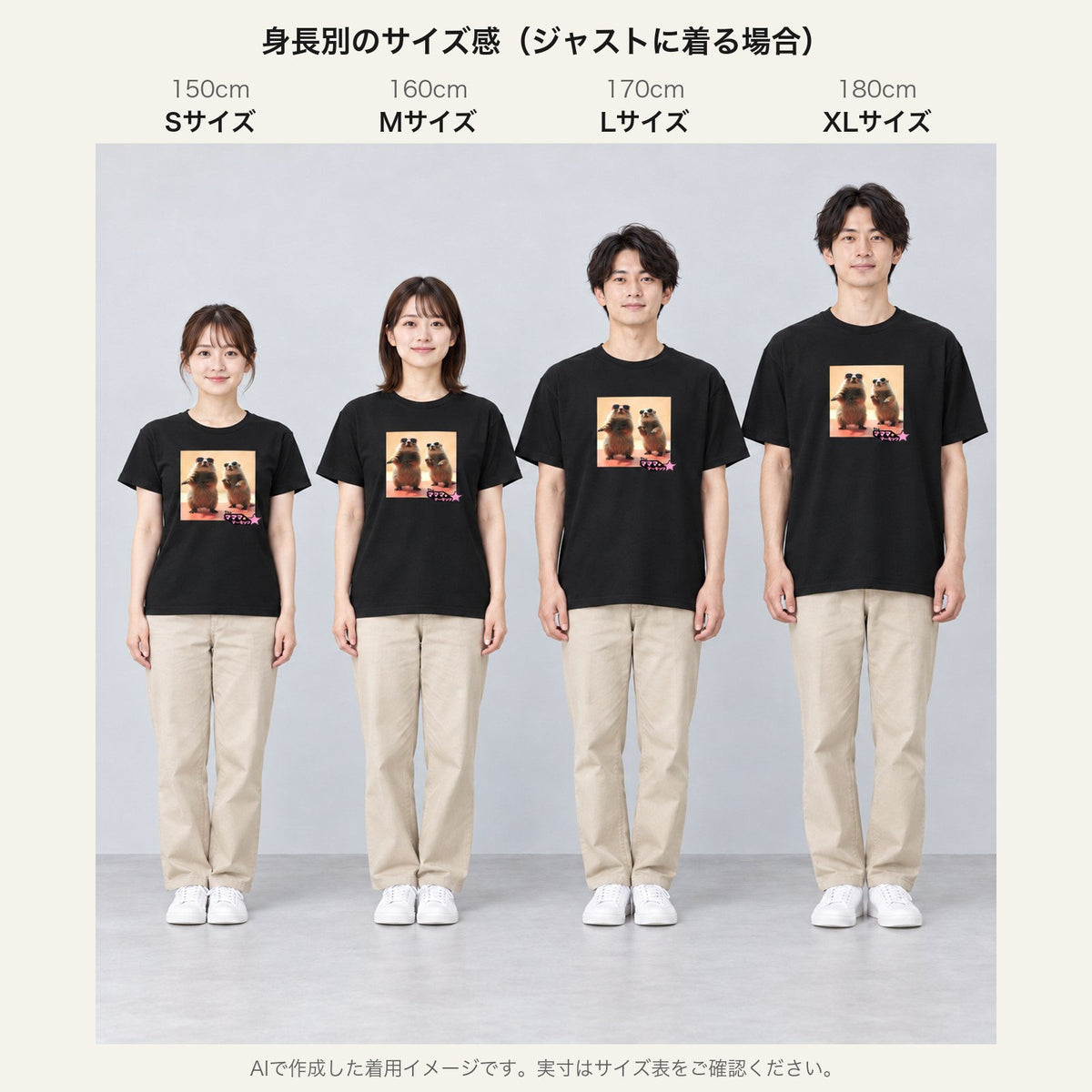 マーモット イラストTシャツ｜もぐもぐ、マーモット。