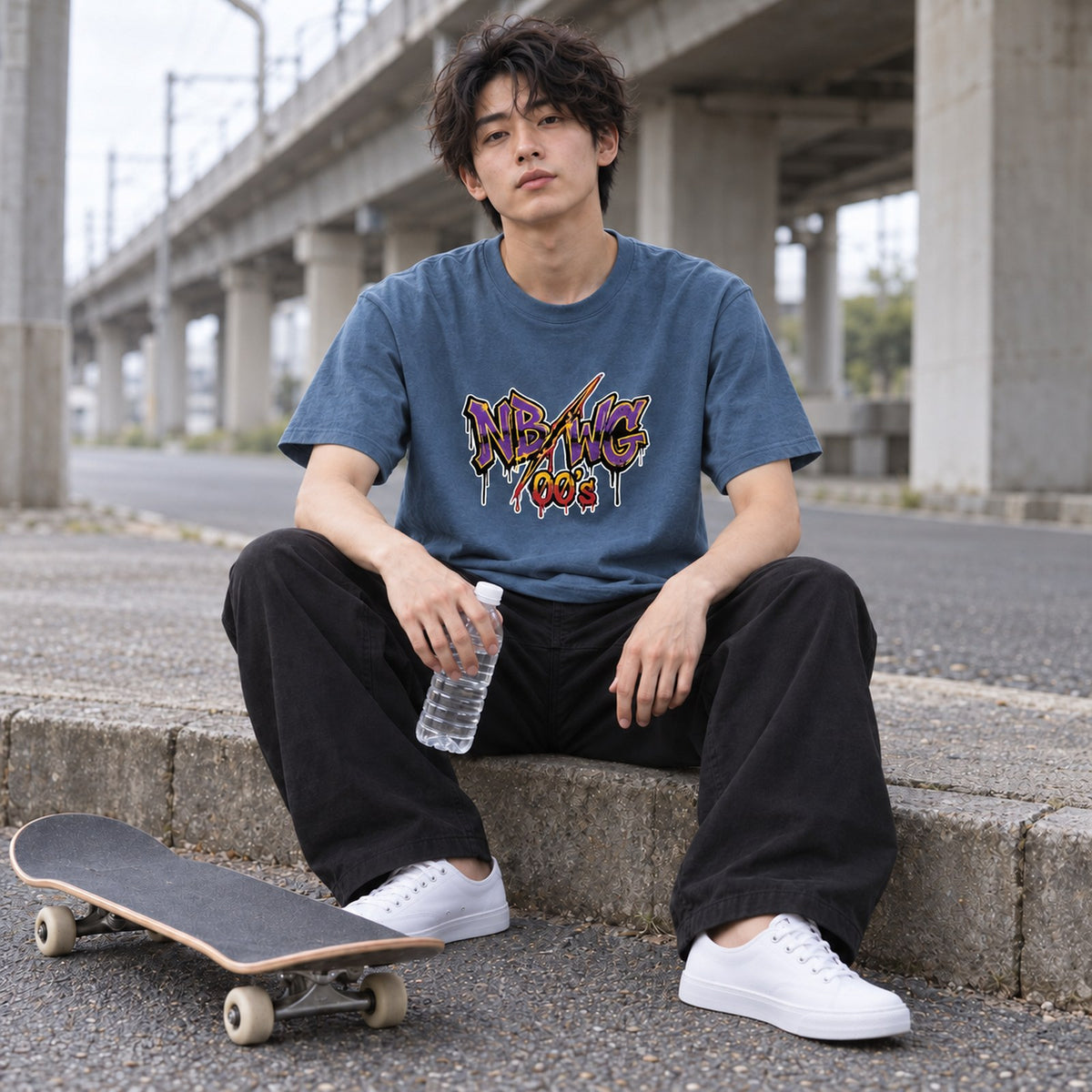 グラフィティロゴ「NB/WG 00's」Tシャツ 着用シーン