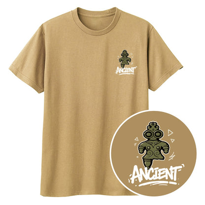 ANCIENT 土偶ワンポイントキッズTシャツ 136_サファリ
