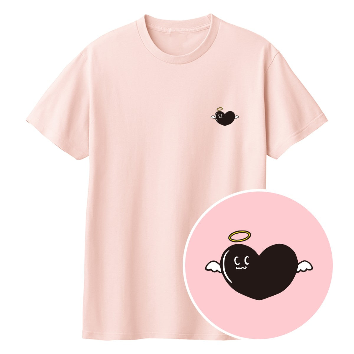 天使ハート「あのよん」Tシャツ ライトピンク