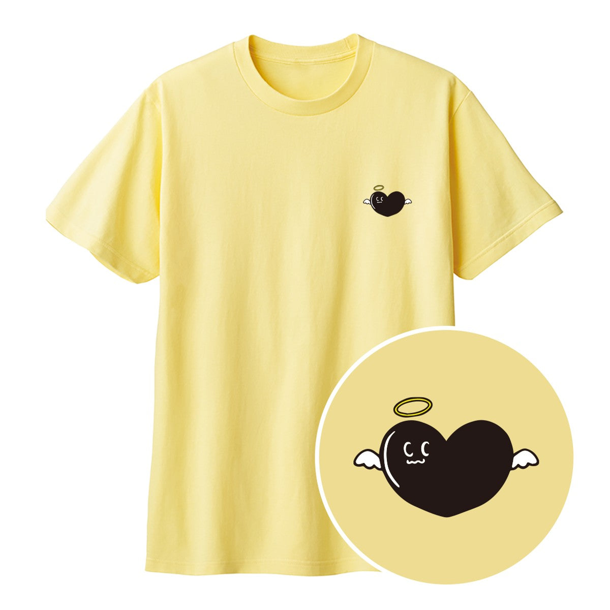 天使ハート「あのよん」Tシャツ ライトイエロー