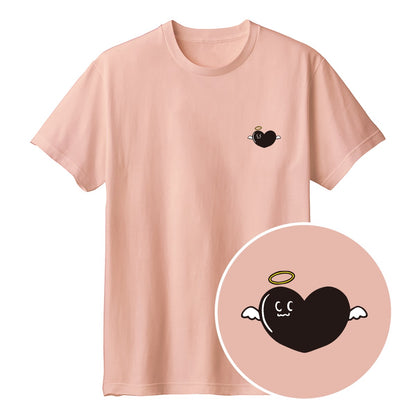 天使ハート「あのよん」Tシャツ ダスティピンク