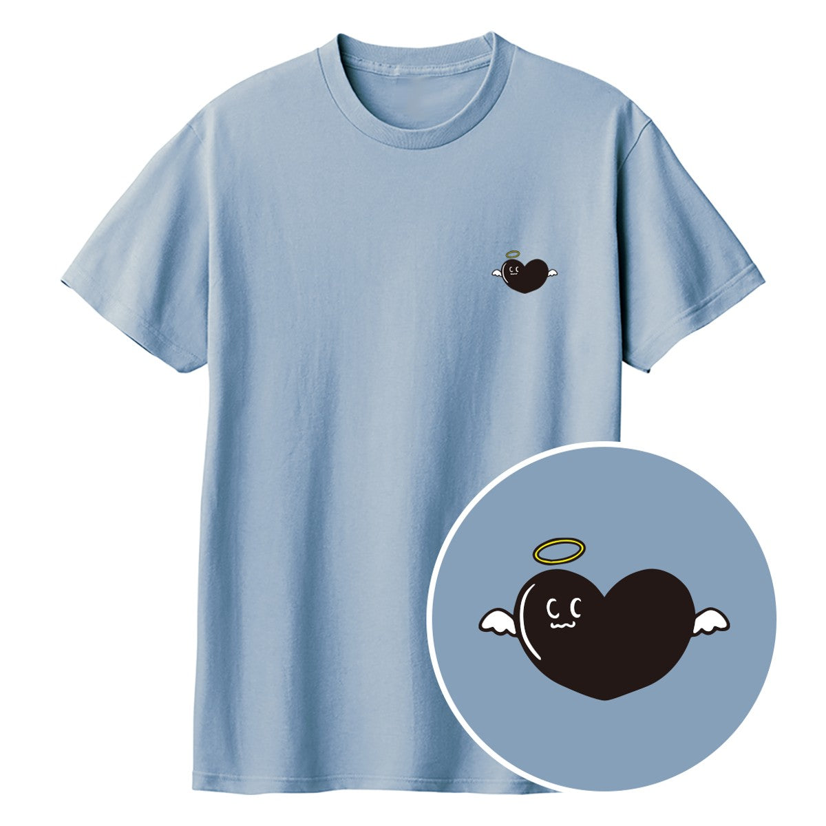 天使ハート「あのよん」Tシャツ アシッドブルー