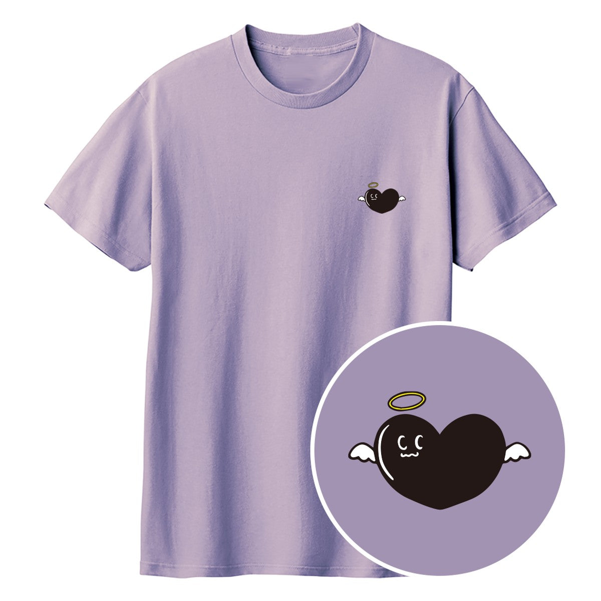 天使ハート「あのよん」Tシャツ ラベンダーミスト