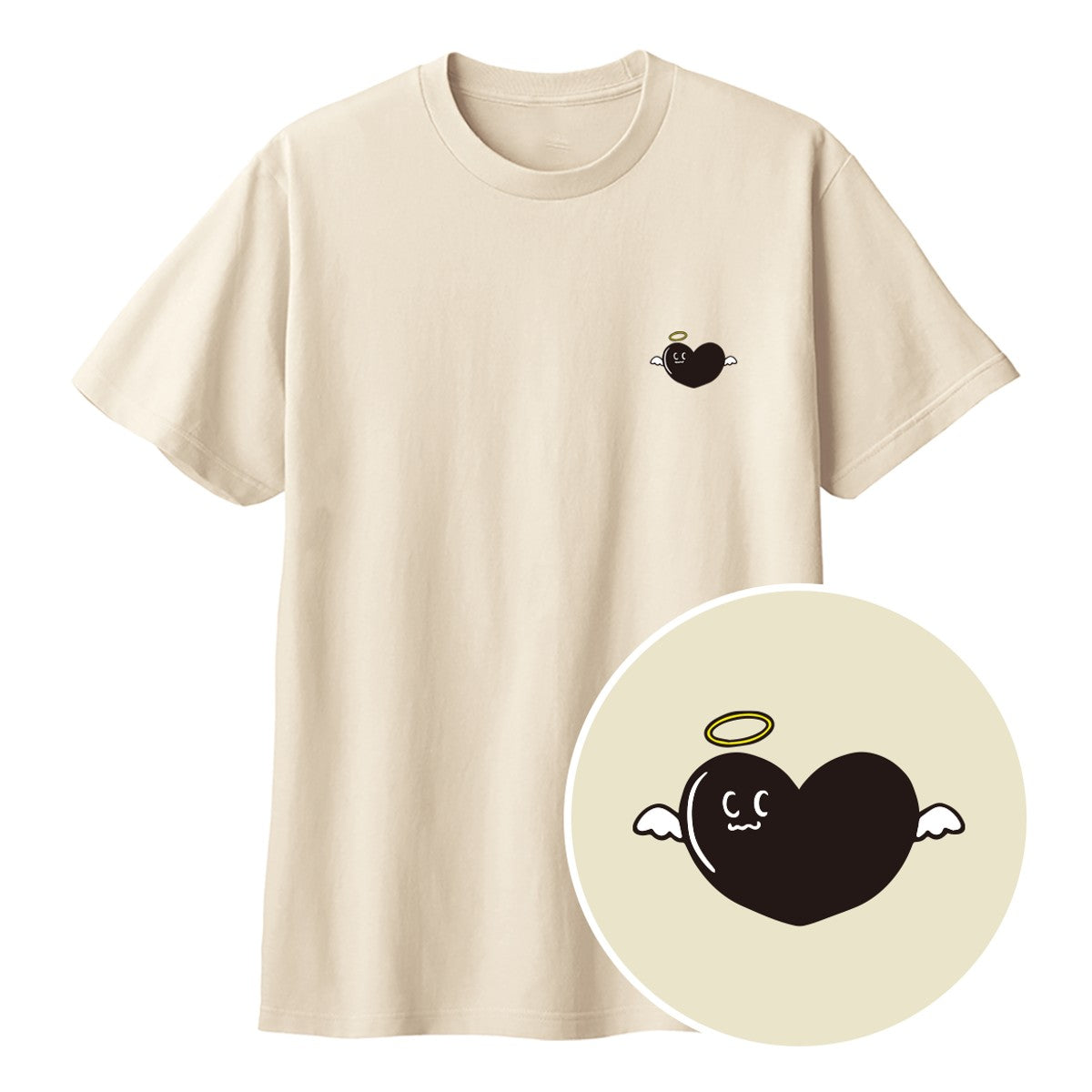 天使ハート「あのよん」Tシャツ ライトベージュ