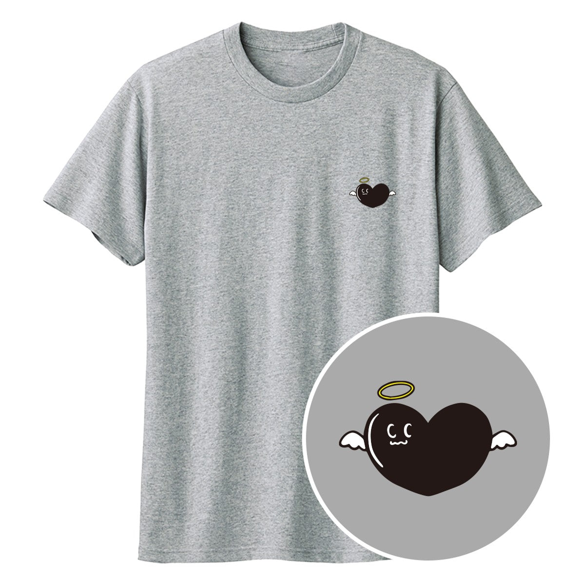 天使ハート「あのよん」キッズTシャツ 杢グレー