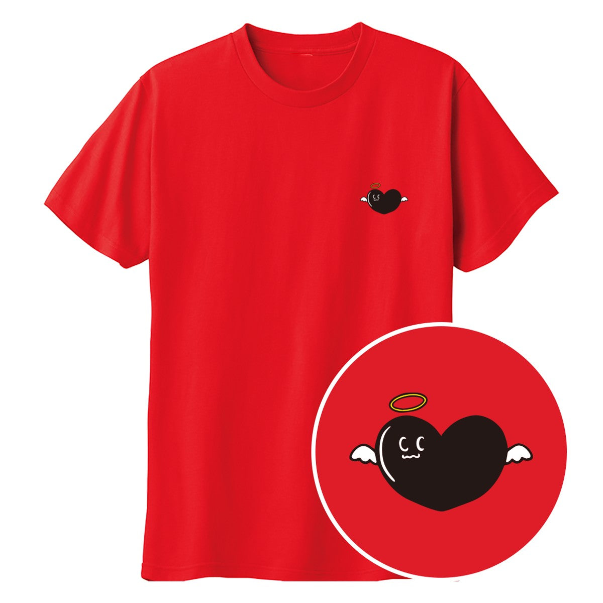 天使ハート「あのよん」キッズTシャツ レッド
