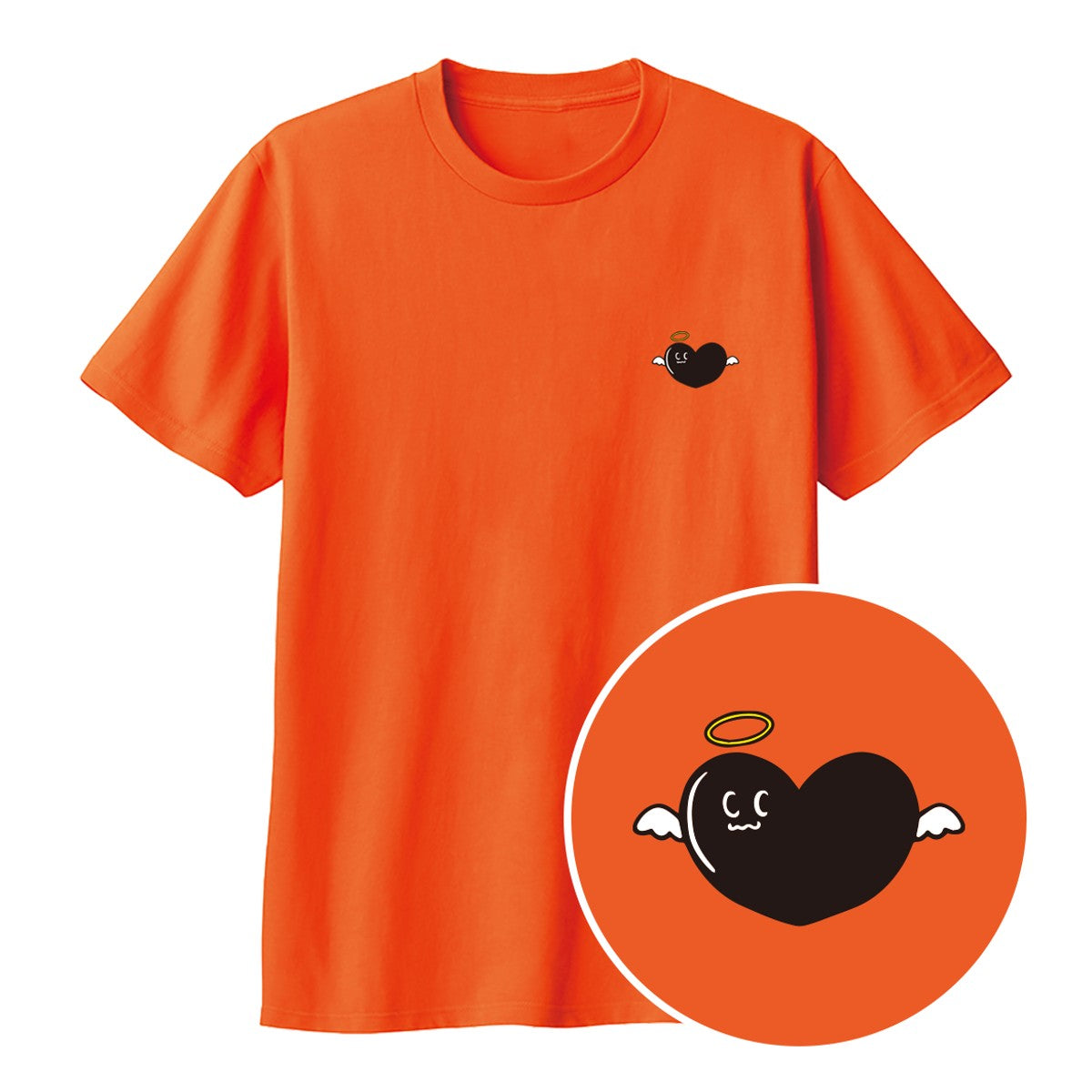 天使ハート「あのよん」キッズTシャツ オレンジ