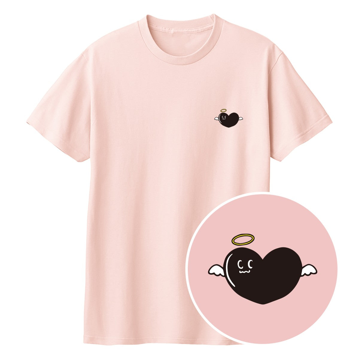 天使ハート「あのよん」キッズTシャツ ライトピンク