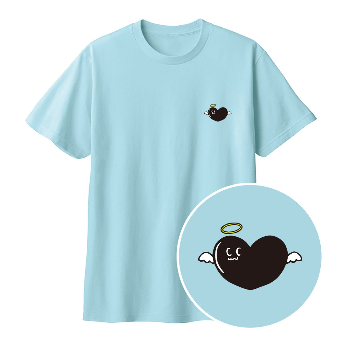 天使ハート「あのよん」キッズTシャツ ライトブルー