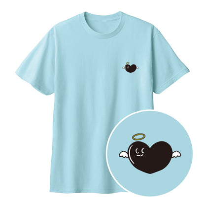 天使ハート「あのよん」キッズTシャツ ライトブルー
