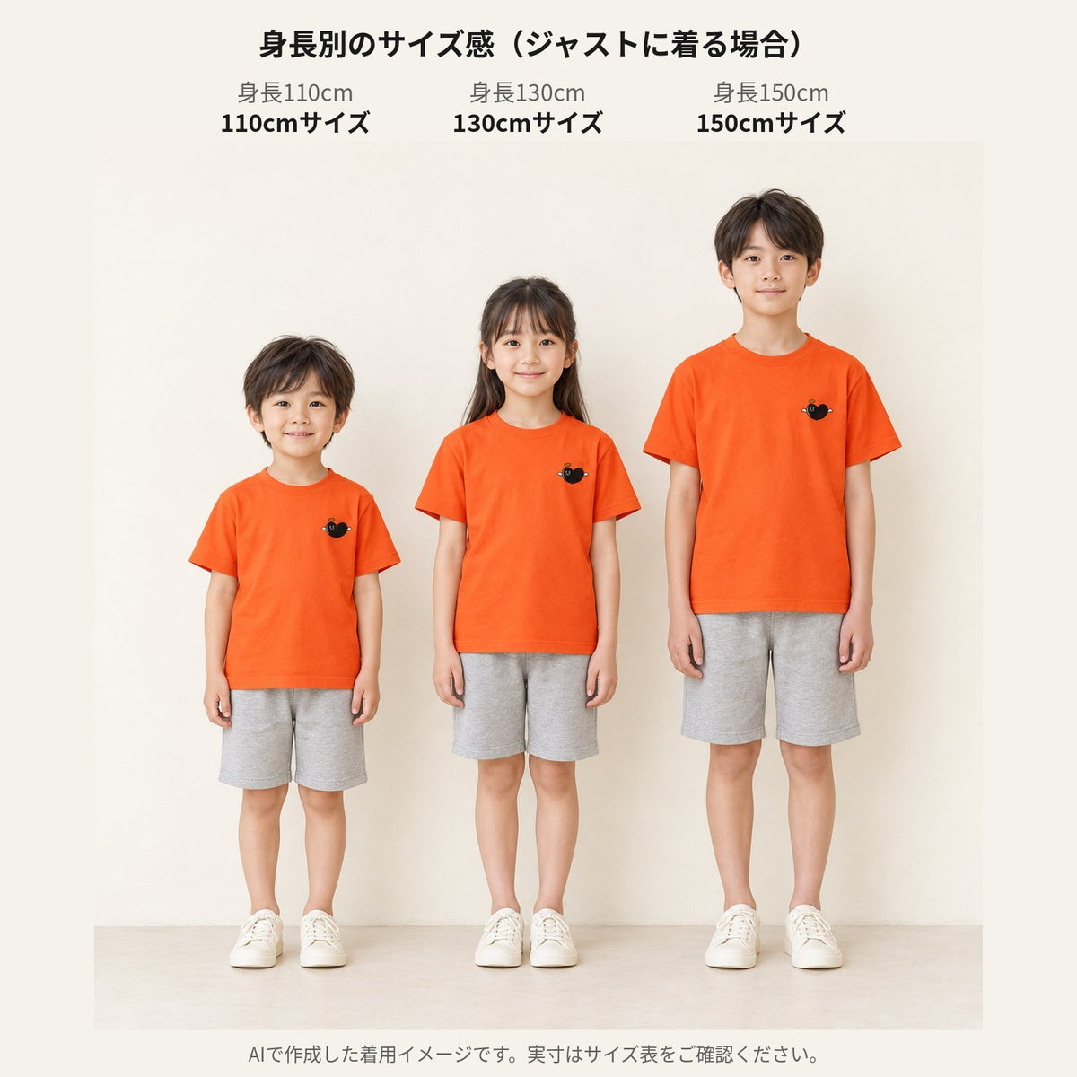 天使ハート キッズTシャツ「あのよん」｜胸元に、ちいさな天使。