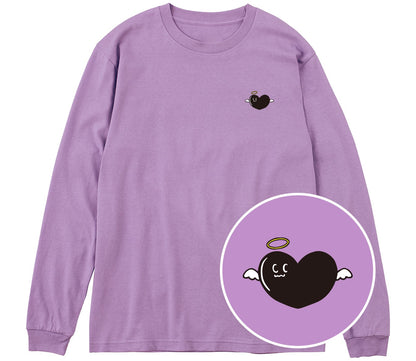 天使ハート「あのよん」ロングTシャツ ライトパープル