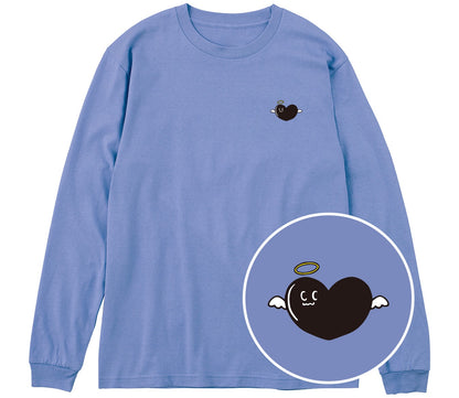 天使ハート「あのよん」ロングTシャツ ダスティブルー