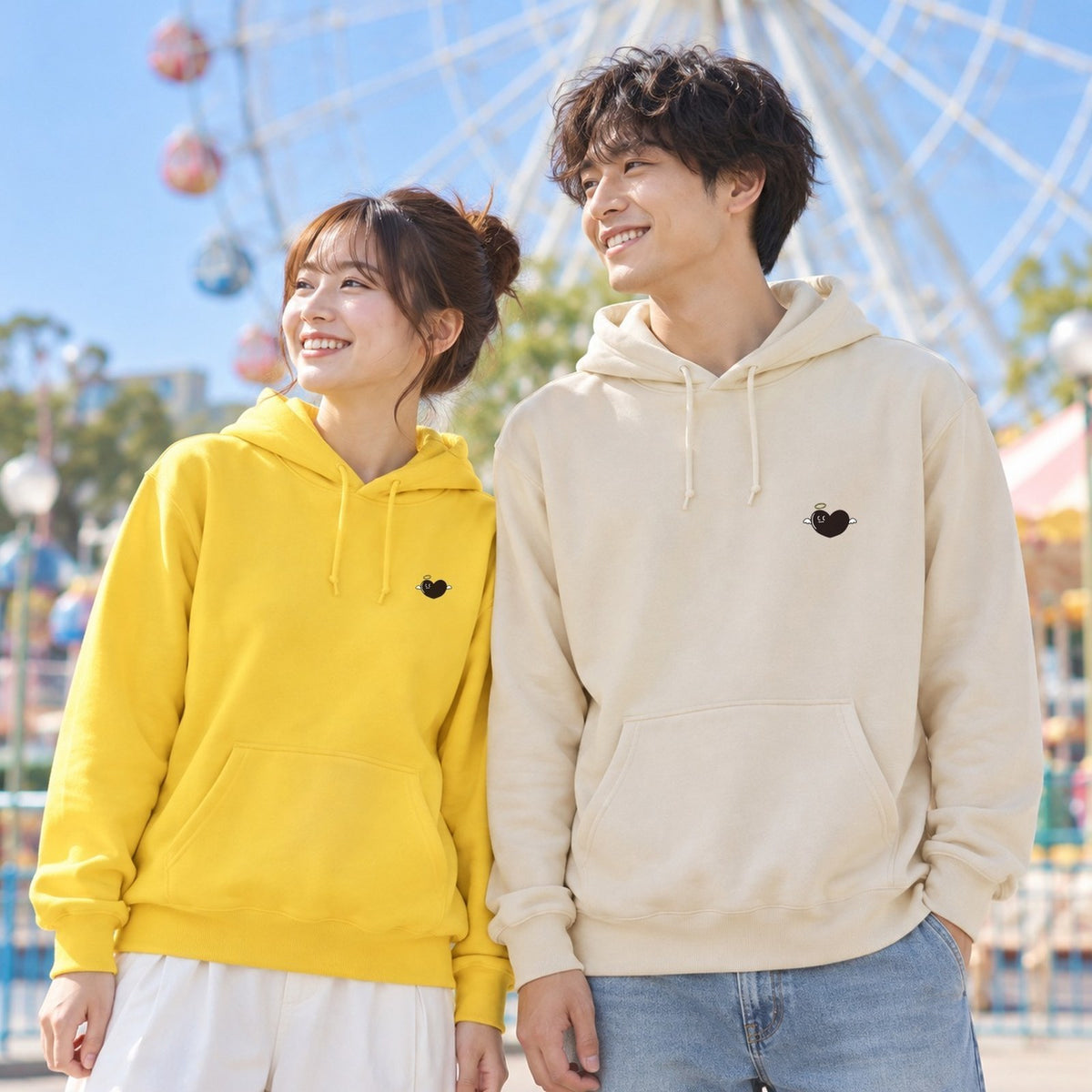 天使ハート ワンポイントパーカー「あのよん」｜胸元に、ちいさな天使。