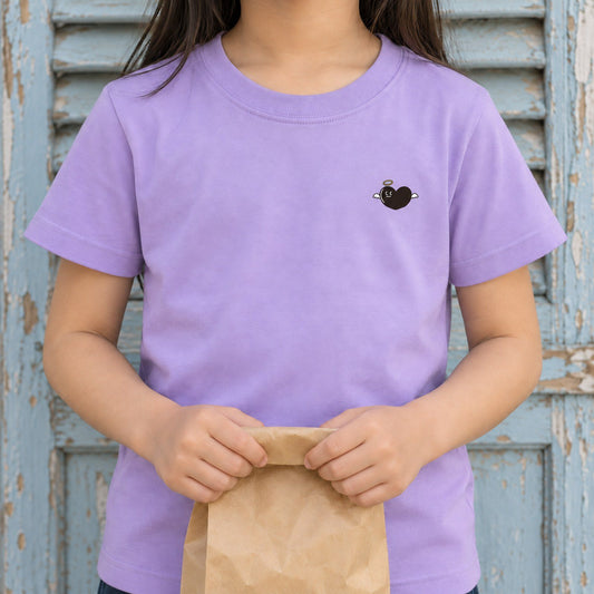 天使ハート キッズTシャツ「あのよん」パステル｜胸元に、ちいさな天使。