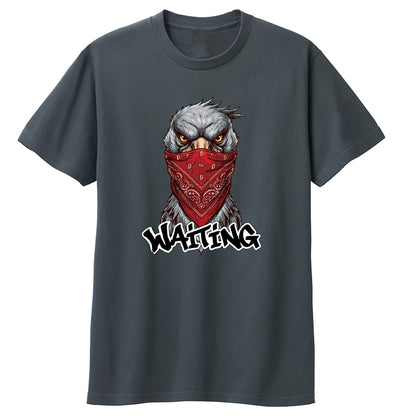WAITING 赤いバンダナのハシビロコウ キッズTシャツ デニム