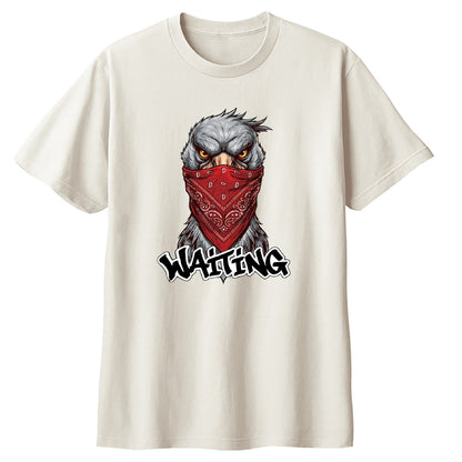 WAITING 赤いバンダナのハシビロコウ キッズTシャツ ソルト