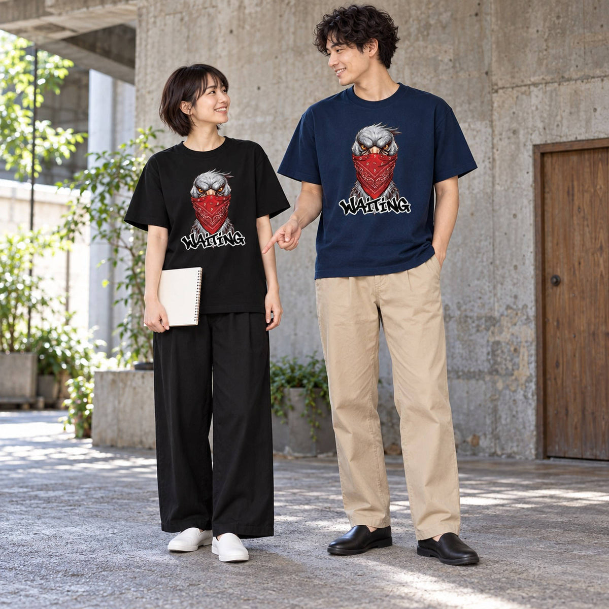 ハシビロコウ Tシャツ「WAITING」｜じっと、その時を待つ。