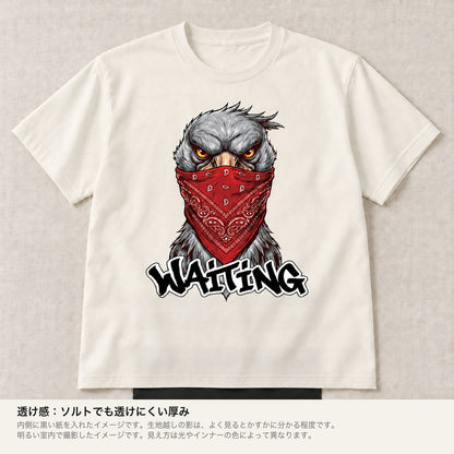 ハシビロコウ Tシャツ「WAITING」｜じっと、その時を待つ。