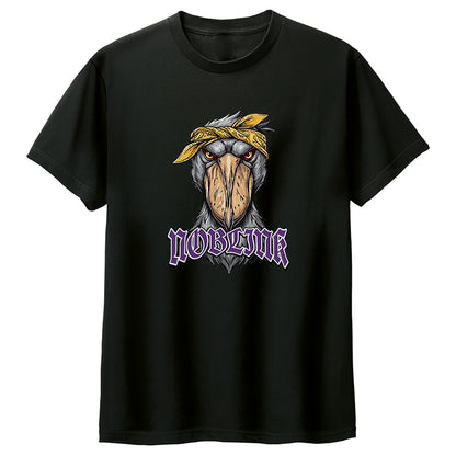 NOBLINK バンダナのハシビロコウ キッズTシャツ ブラック