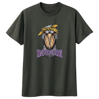 NOBLINK バンダナのハシビロコウ キッズTシャツ チャコール