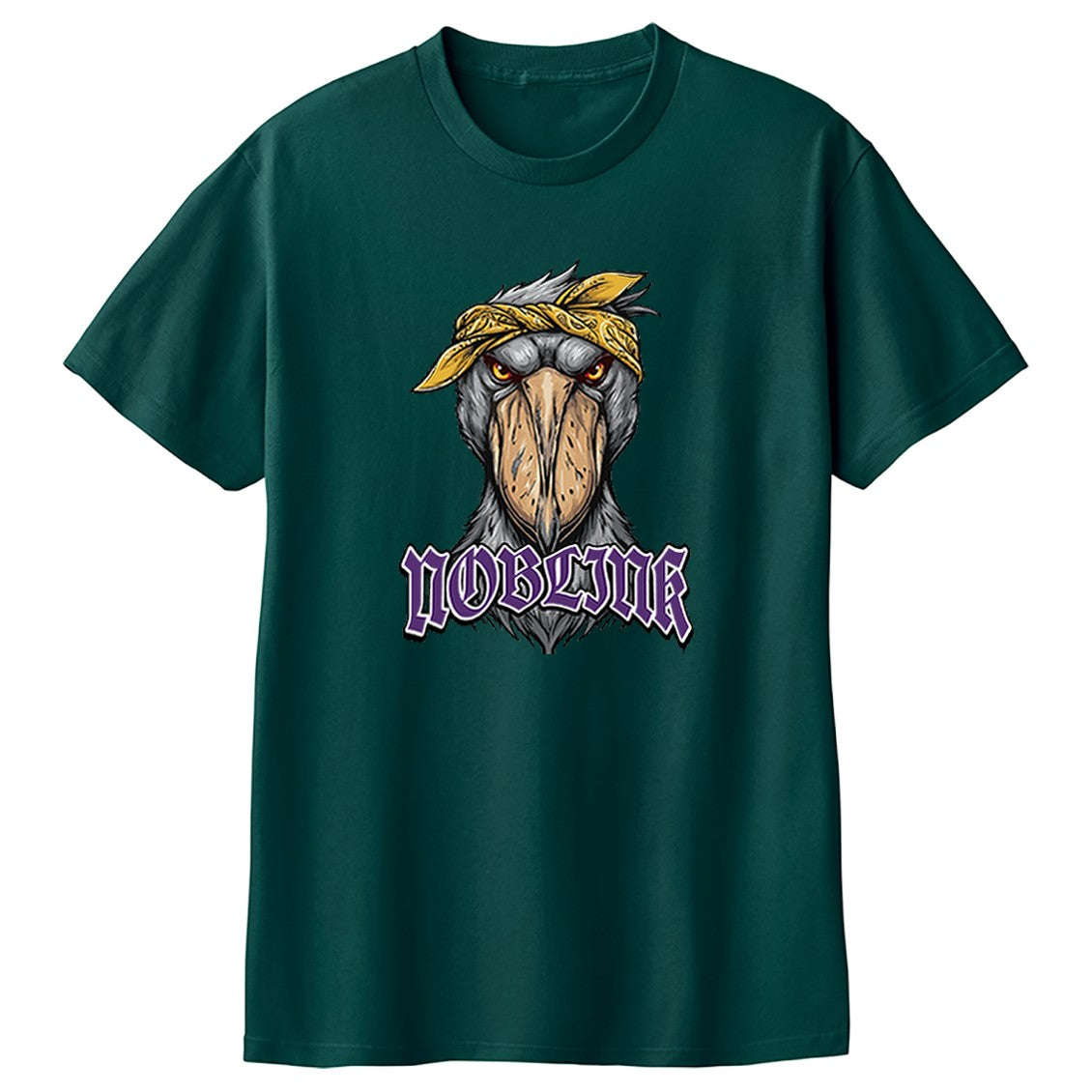 NOBLINK バンダナのハシビロコウ キッズTシャツ ティールグリーン
