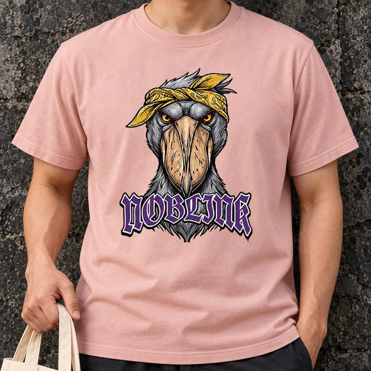 ハシビロコウ Tシャツ「NOBLINK」｜睨みをきかせる。