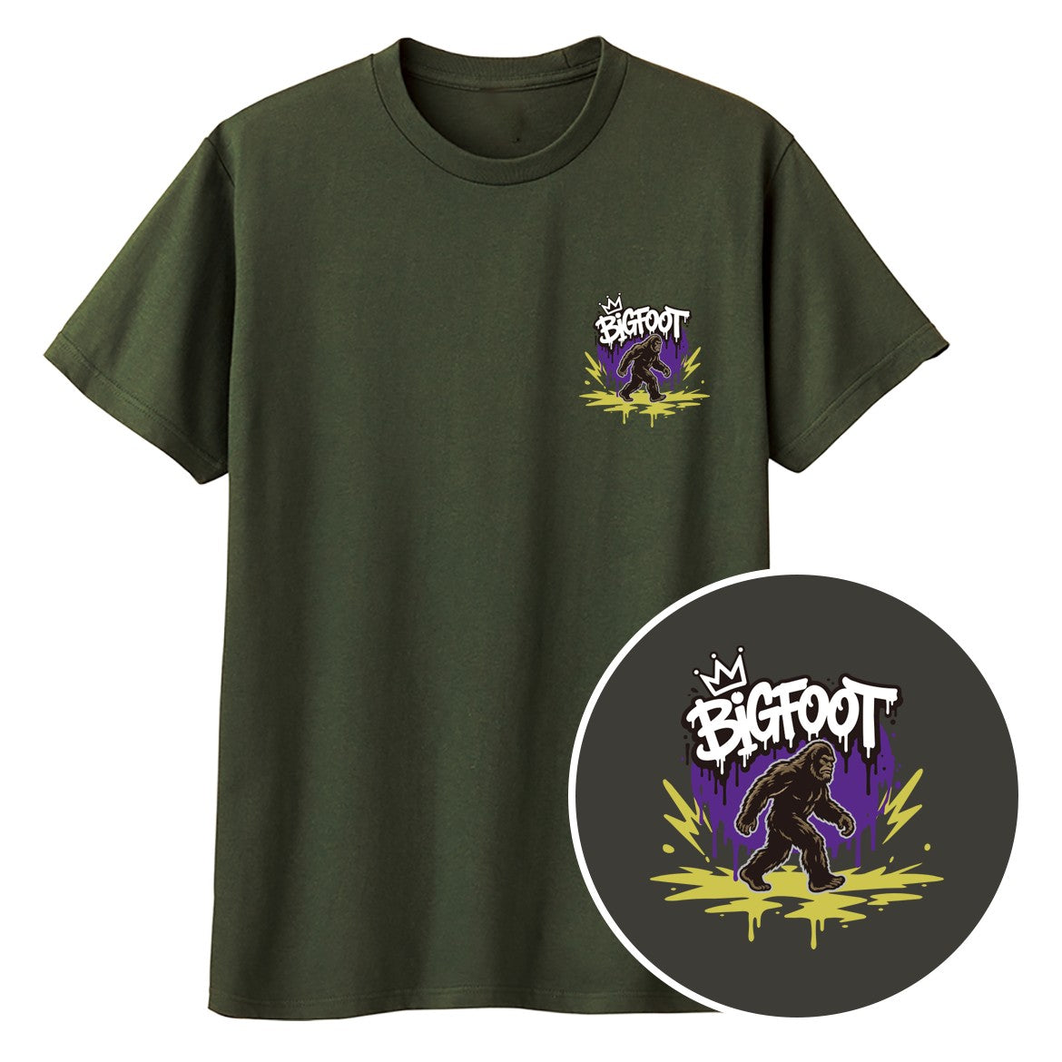 BIGFOOT ワンポイントキッズTシャツ 037_アーミーグリーン