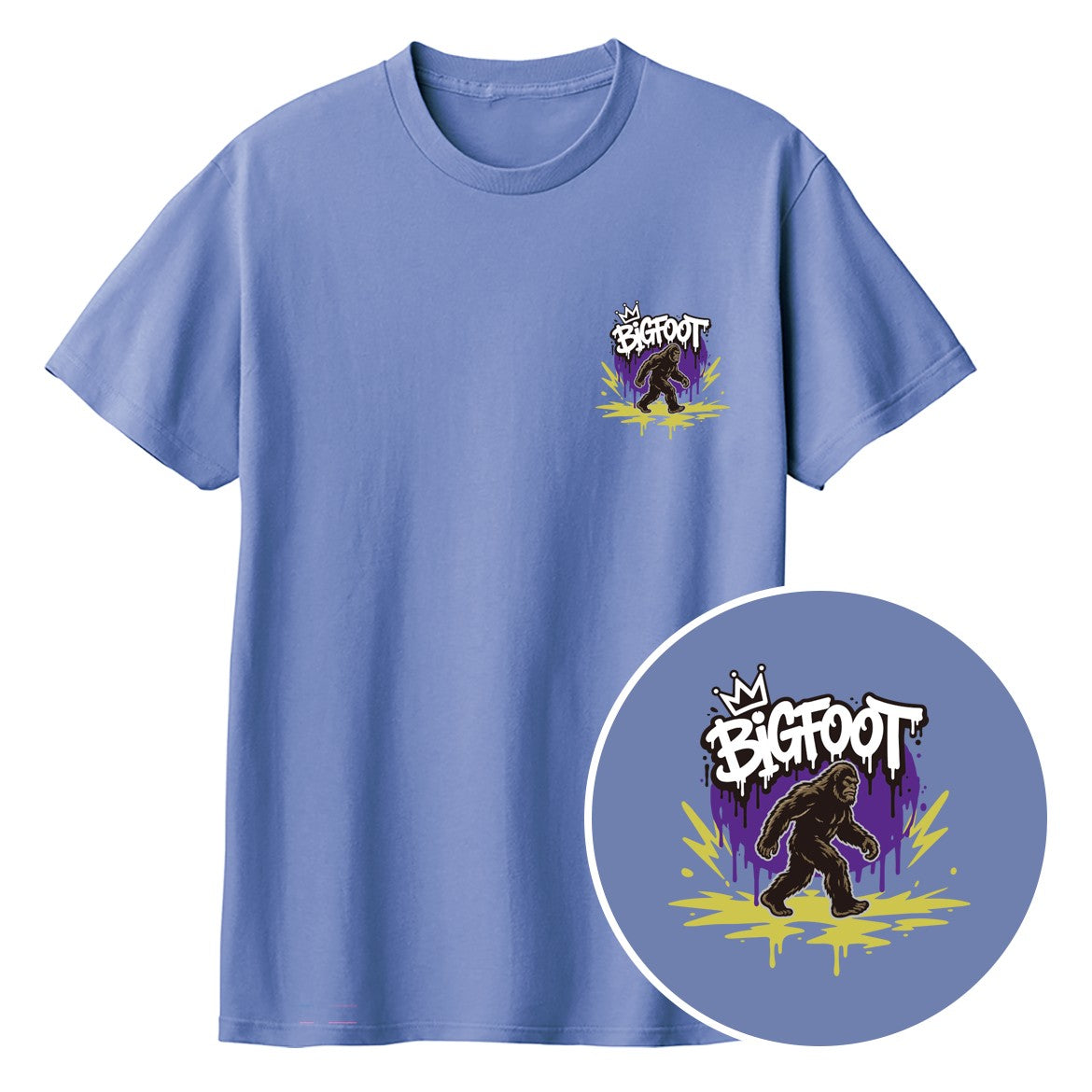 BIGFOOT ワンポイントキッズTシャツ 463_ダスティブルー