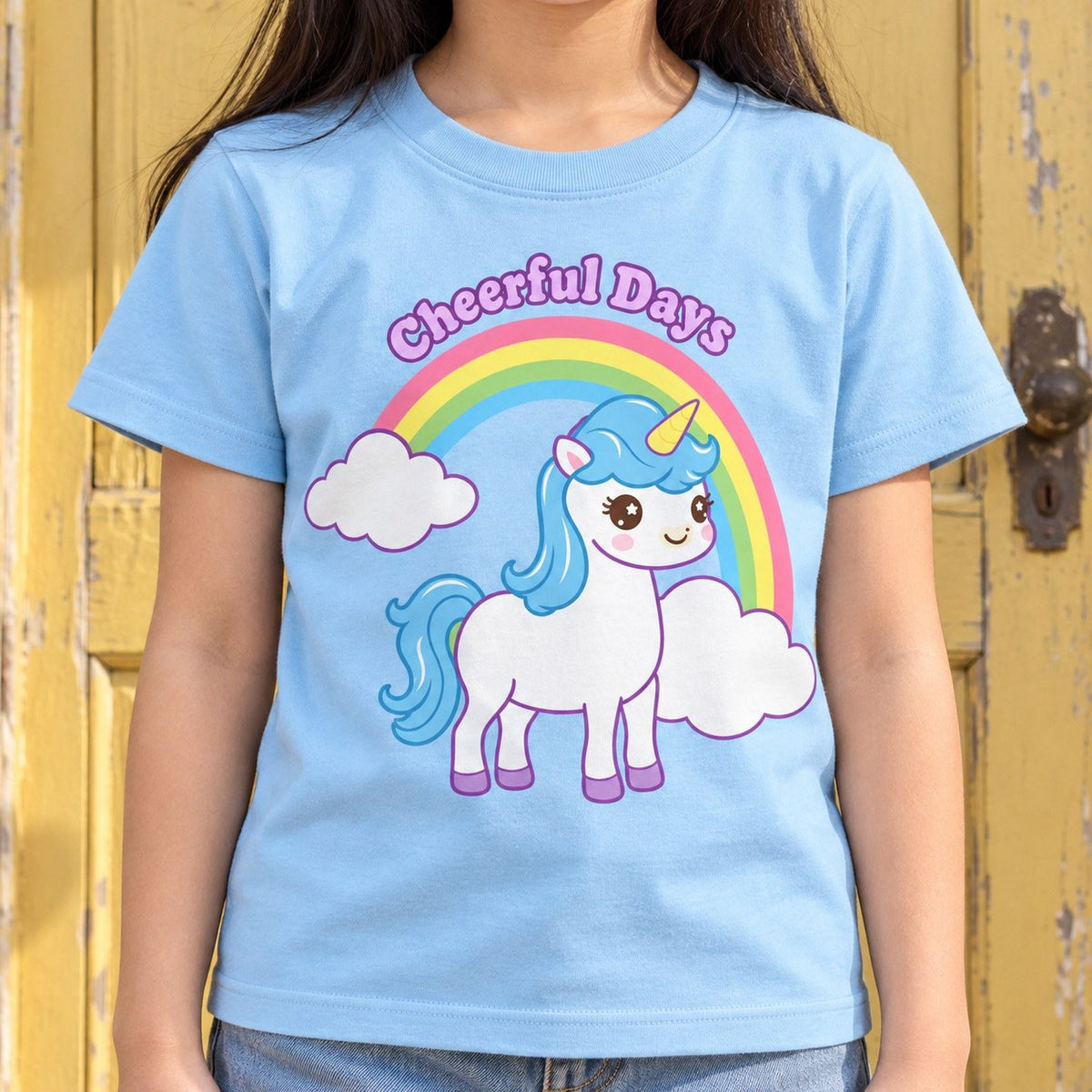 ユニコーン キッズTシャツ「cheerful days」｜虹の向こうに、楽しい一日。