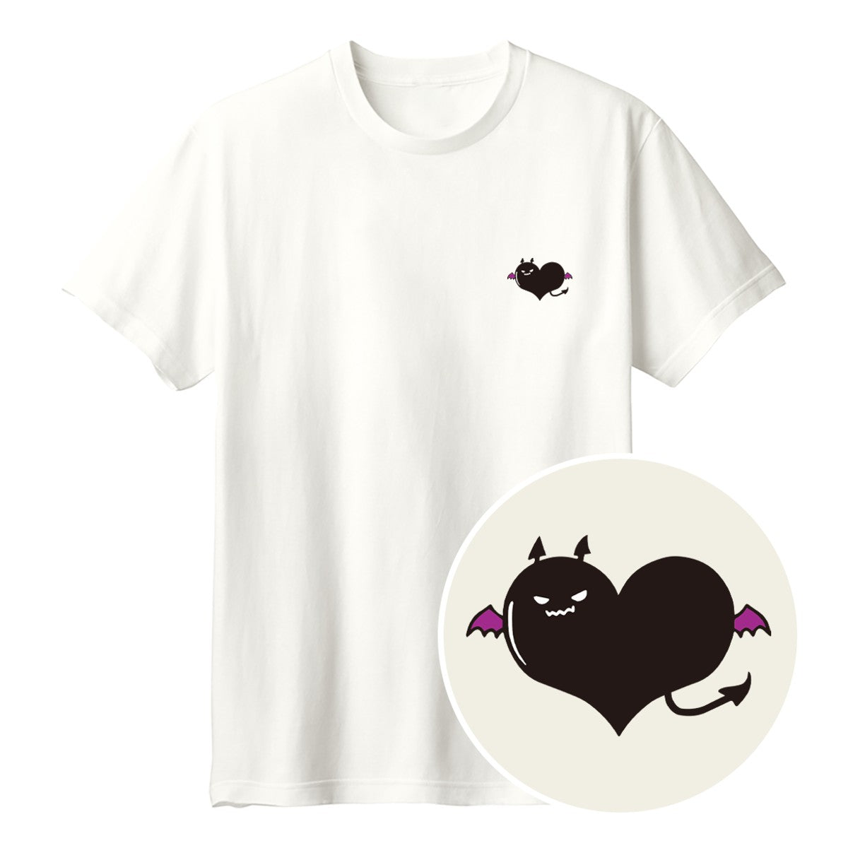 悪魔ハート「でももん」Tシャツ アイボリー