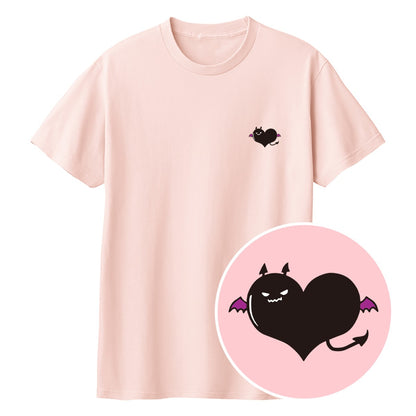 悪魔ハート「でももん」Tシャツ ライトピンク
