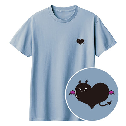 悪魔ハート「でももん」Tシャツ アシッドブルー