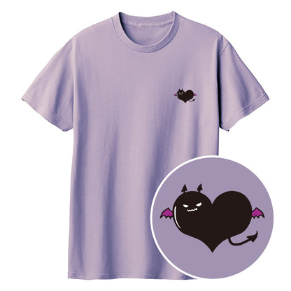 悪魔ハート「でももん」Tシャツ ラベンダーミスト