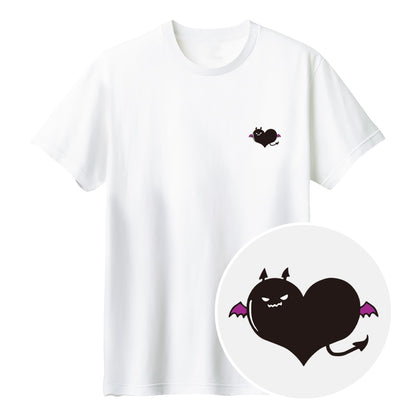 悪魔ハート「でももん」キッズTシャツ ホワイト