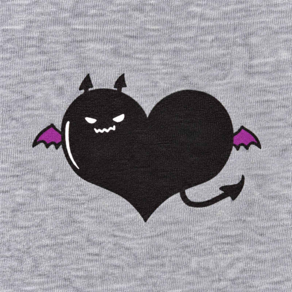 でももん キッズTシャツ 杢グレー プリント接写・天竺生地の質感