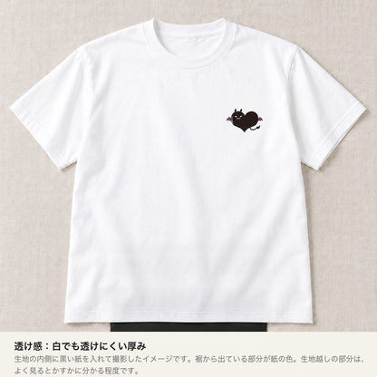 でももん キッズTシャツ ホワイト 透け感（内側に黒い紙を入れたイメージ）