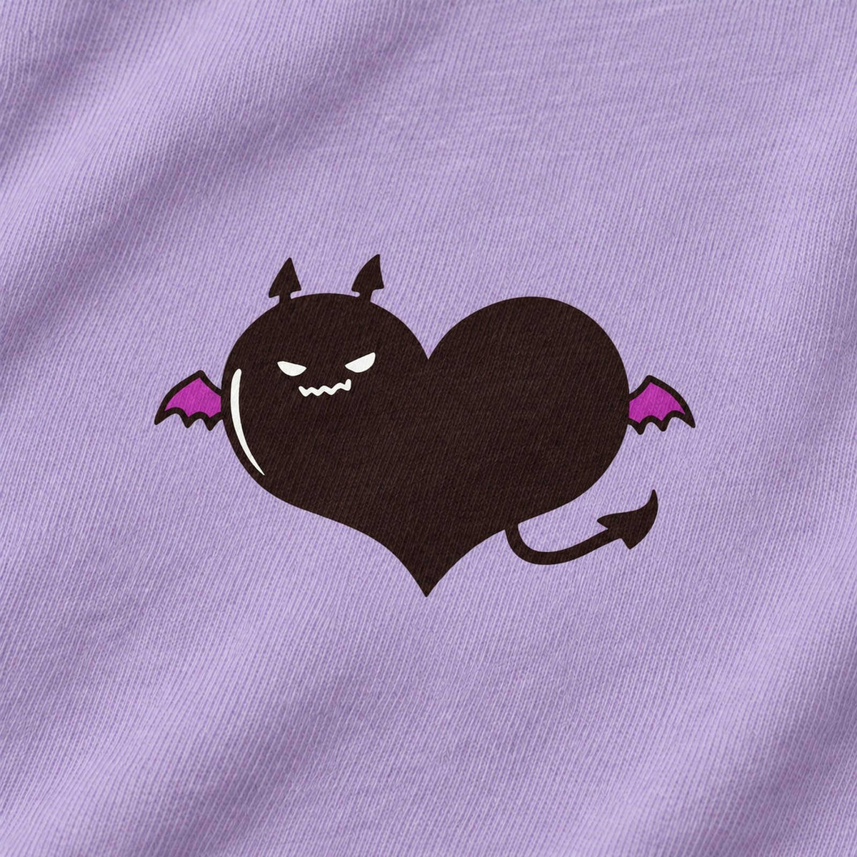 悪魔ハート ワンポイントTシャツ「でももん」｜ちょっぴり、いたずら心。