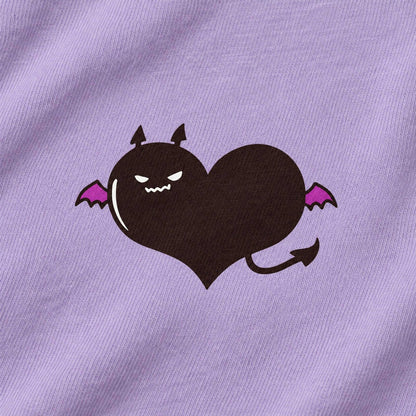 悪魔ハート ワンポイントTシャツ「でももん」｜ちょっぴり、いたずら心。