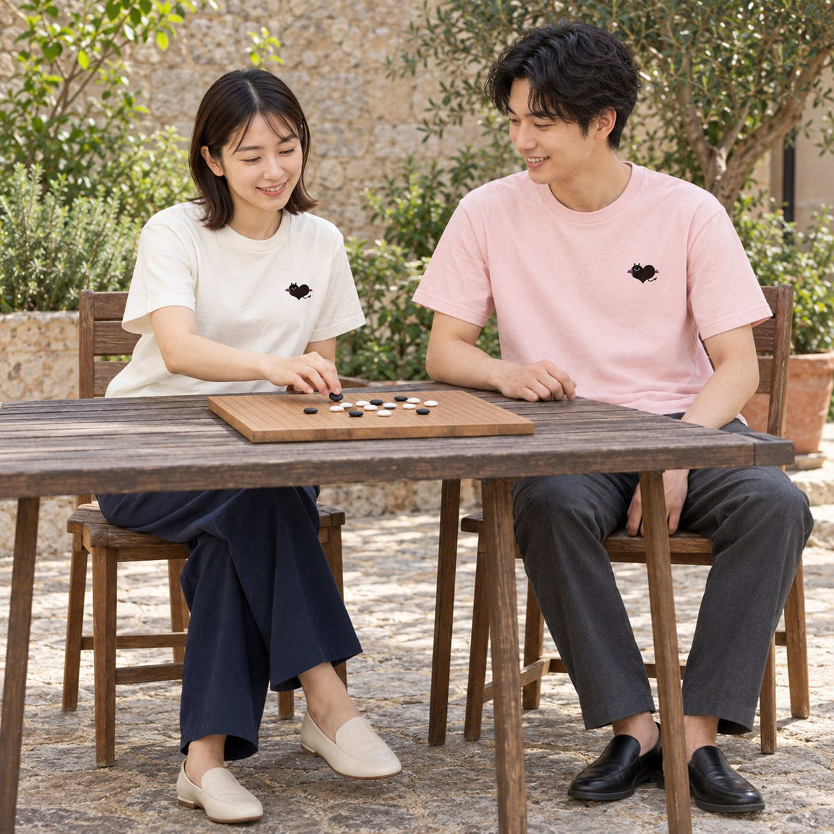 悪魔ハート ワンポイントTシャツ「でももん」｜ちょっぴり、いたずら心。